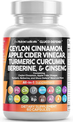 Clean Nutraceuticals Cápsulas de canela de Ceilán + berberina cúrcu...