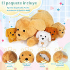 KMUYSL Juguetes de peluche para mamá con 4 bebés, animal de peluche...