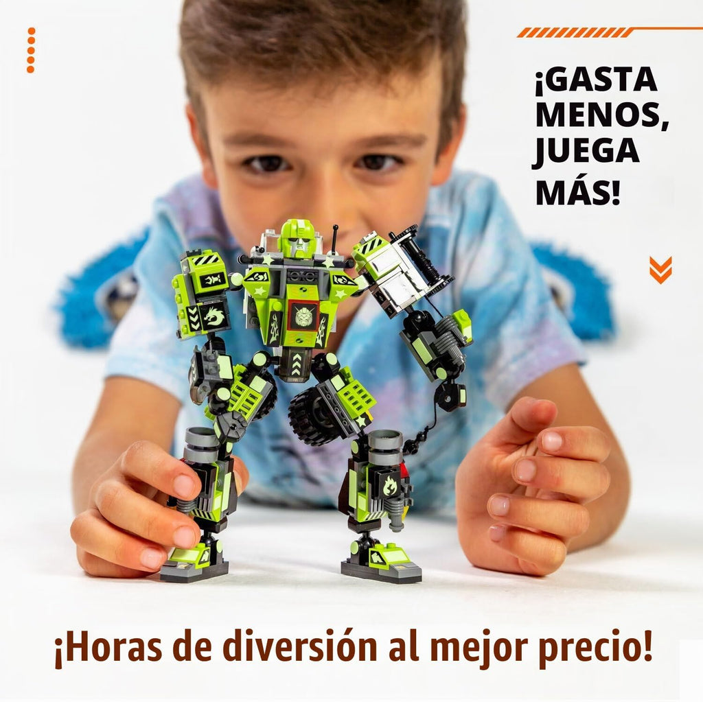 JITTERYGIT Mech - Juego de figuras de acción STEM que brillan en la...