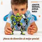 JITTERYGIT Mech - Juego de figuras de acción STEM que brillan en la...