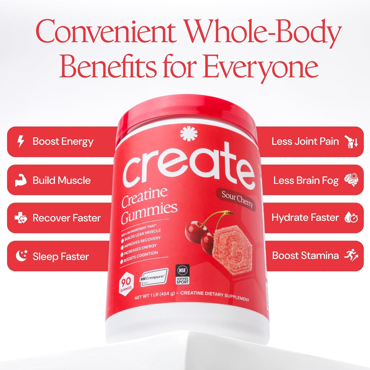 Create Gomitas de monohidrato de creatina para mujeres y hombres, c...