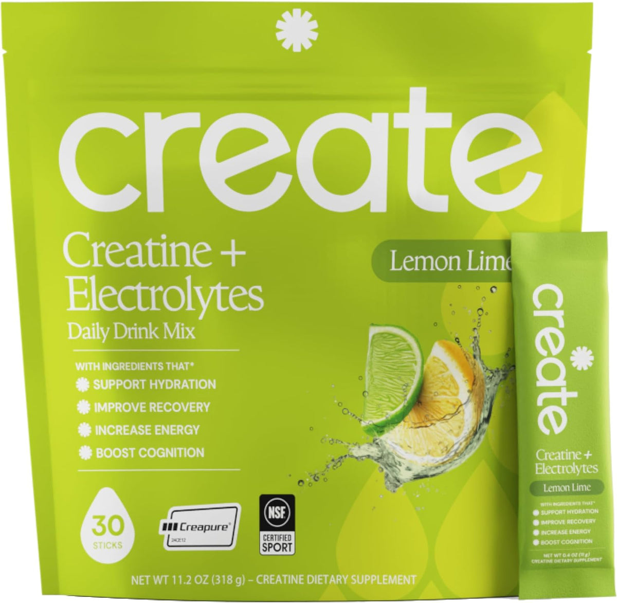 Create Creatina + electrolitos - Energía y fuerza - Lima limón | Ce...