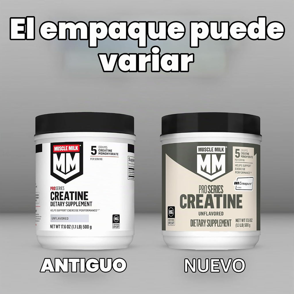 Muscle Milk Pro Series Polvo de Suplemento de Creatina, Sin Sabor,...
