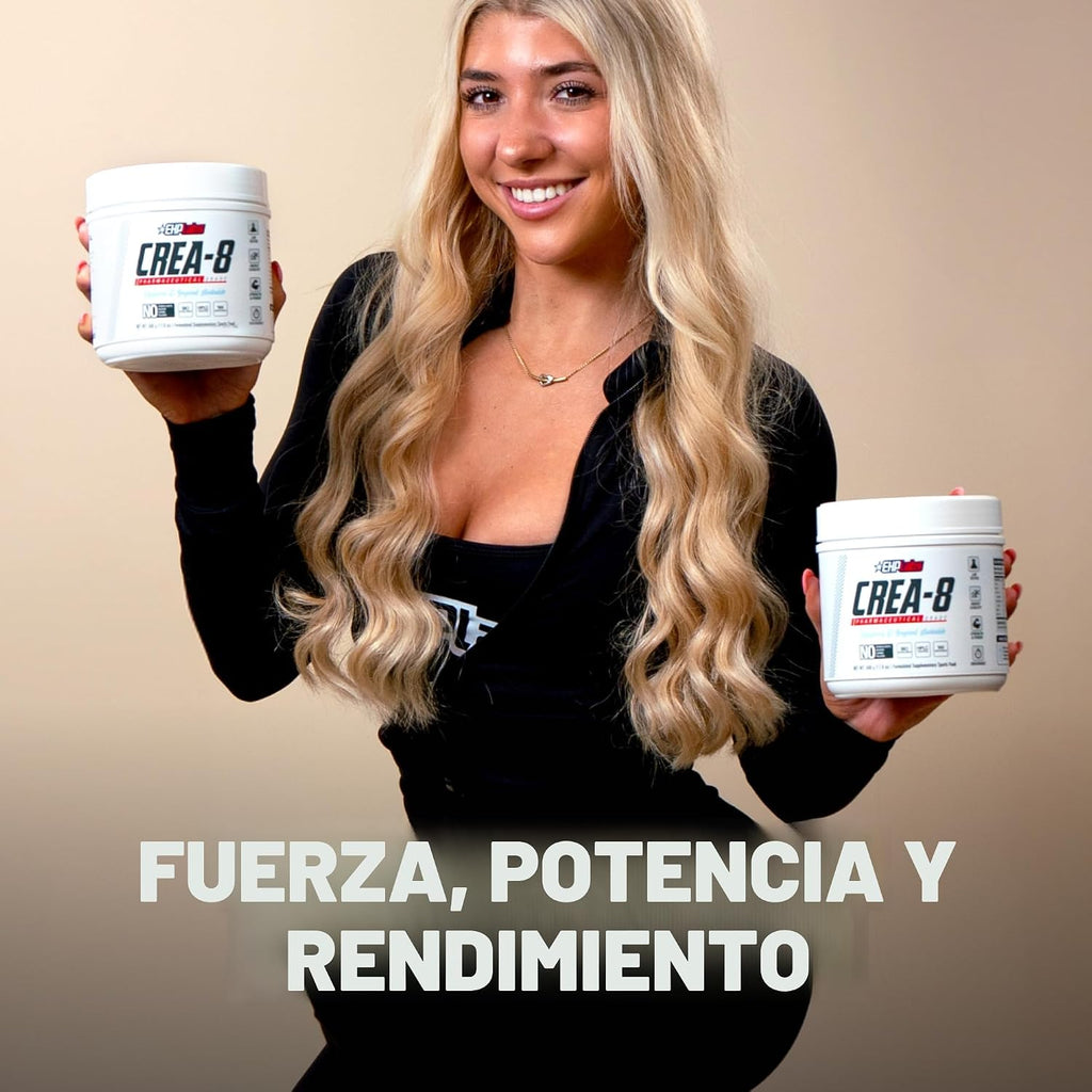 EHP Labs CREA-8 Monohidrato de creatina en polvo, sin sabor, 100 po...