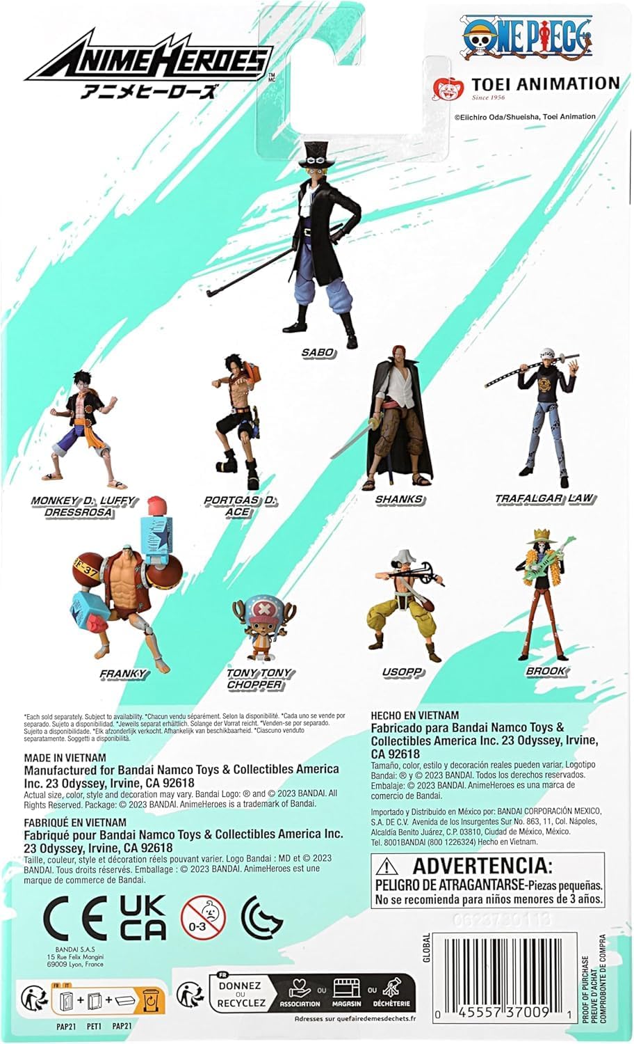 Bandai - Anime Heroes - Una pieza - Figura de héroes de anime de 6....