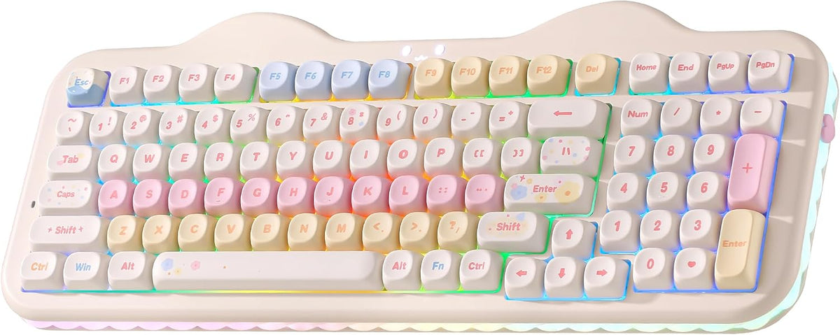 YUNZII C98 Cute Cake Teclado mecánico inalámbrico (beige, interrupt...