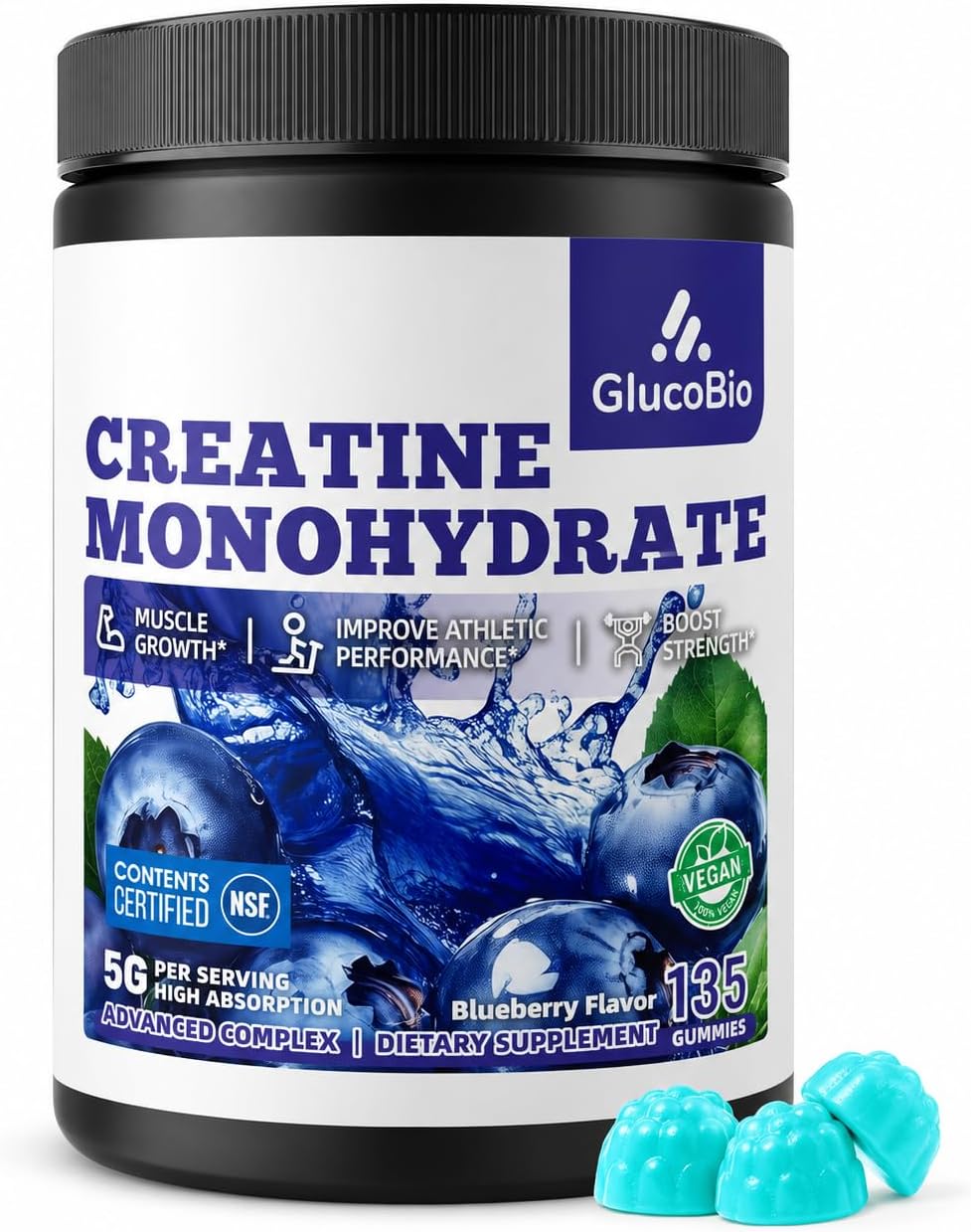 Gomitas de monohidrato de creatina certificadas por NSF para hombre...