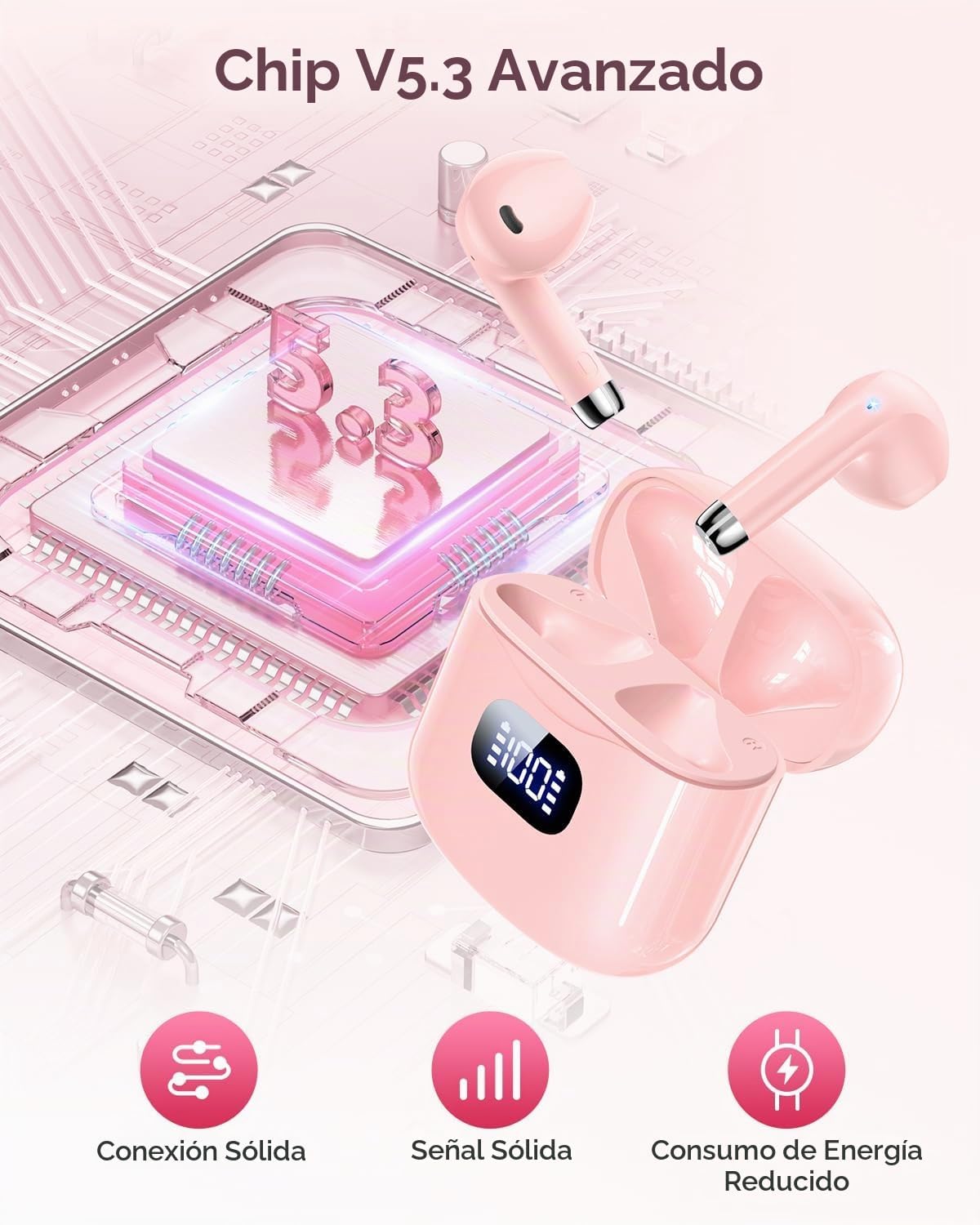 KTGEE Auriculares inalámbricos Bluetooth 5.3, reproducción de 40 ho...