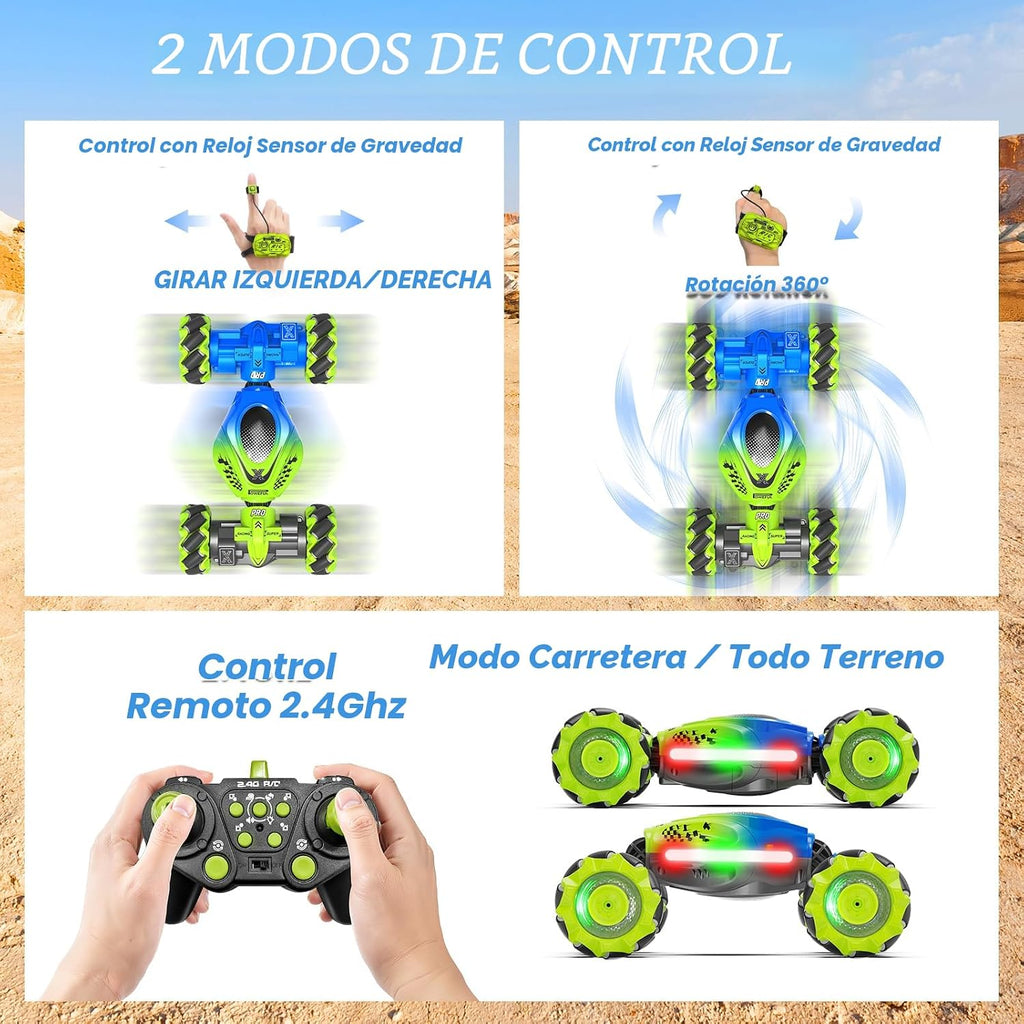 Fosgoit Gesture Sensing RC Stunt Car, auto de control remoto para n...