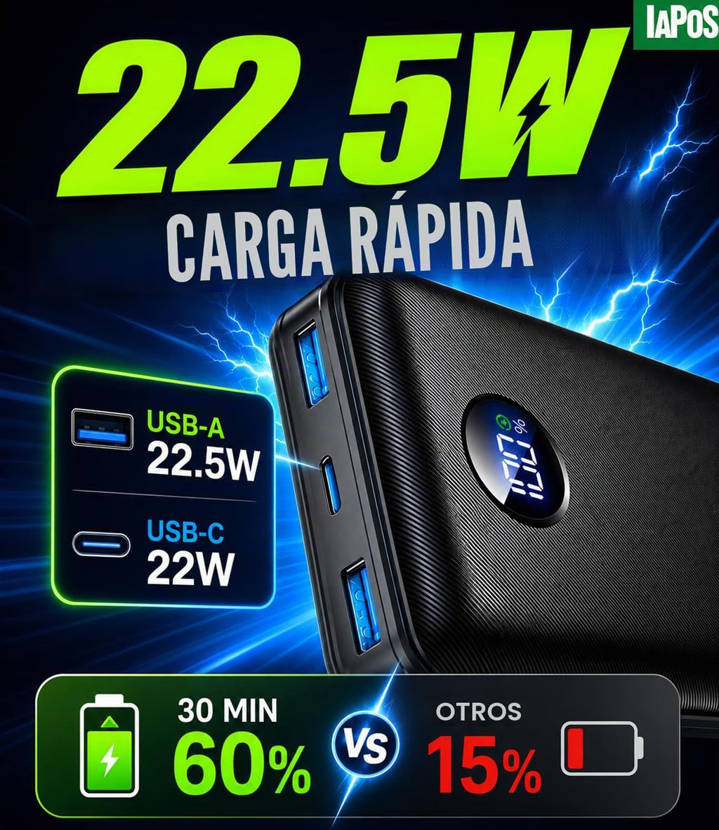 IAPOS Cargador portátil de carga rápida de 60000mAh 22.5W, para ban...