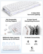 GravaStar Mercury K1 75% Teclado mecánico inalámbrico para juegos c...