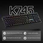 Redragon K745 Teclado para juegos RGB con junta de 108 teclas con c...