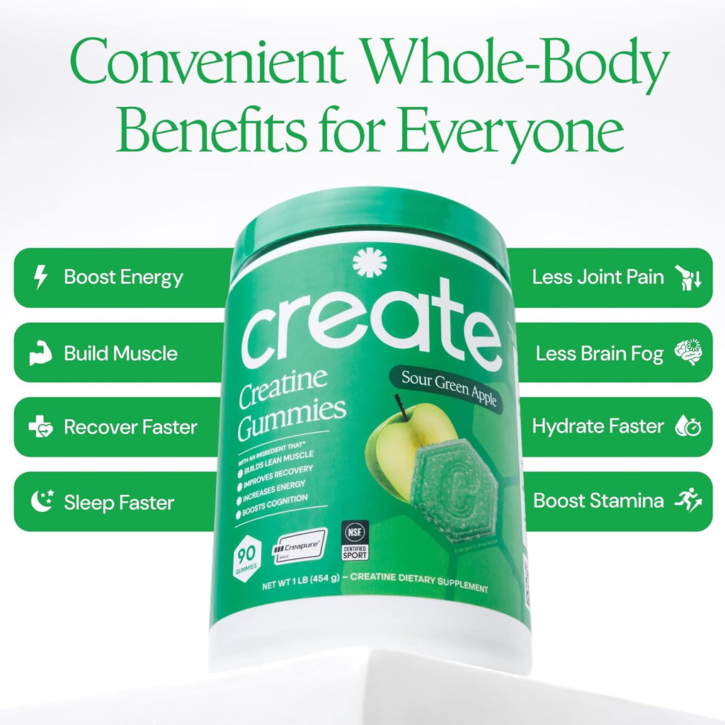 Create Gomitas de monohidrato de creatina para mujeres y hombres, m...