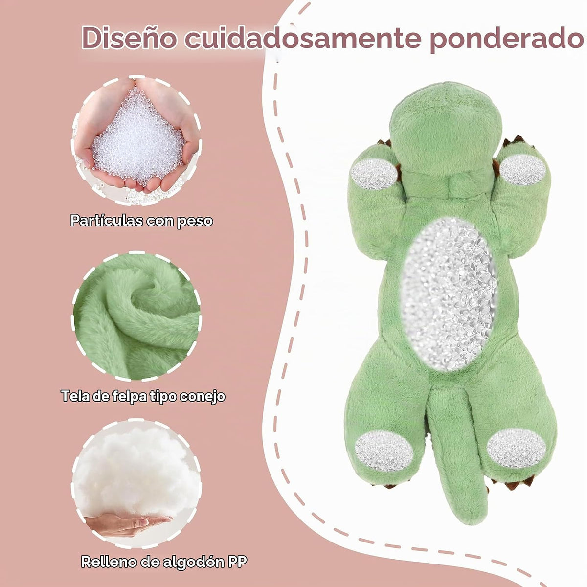 Niuniu Daddy - Almohada de peluche con peso de dinosaurio para niño...