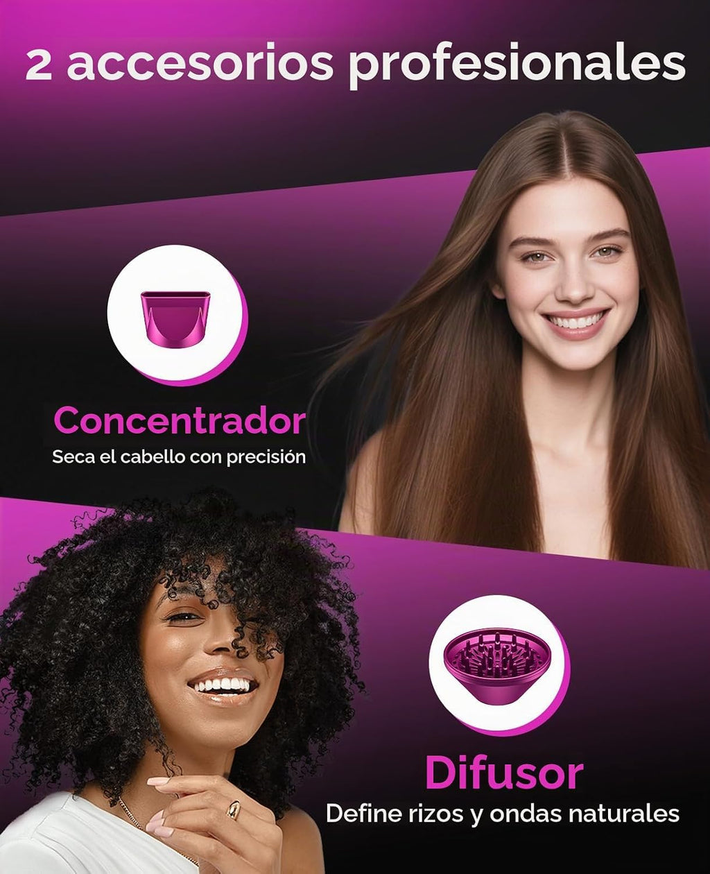 Secador de pelo, Secadores de pelo CONFU para mujer 21000PRM | Seca...
