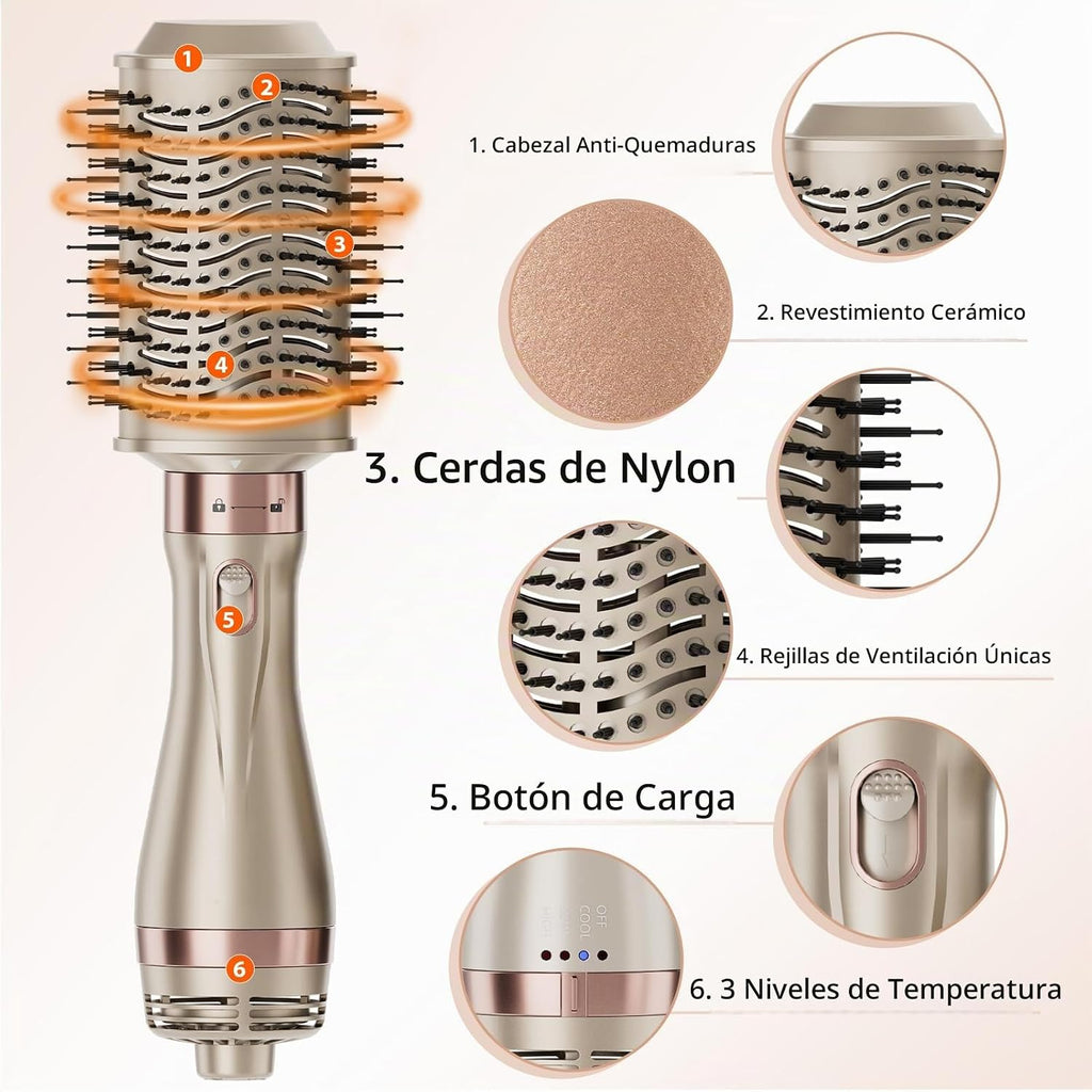 Nicebay Cepillo secador de pelo y cepillo secador multiestilizador...