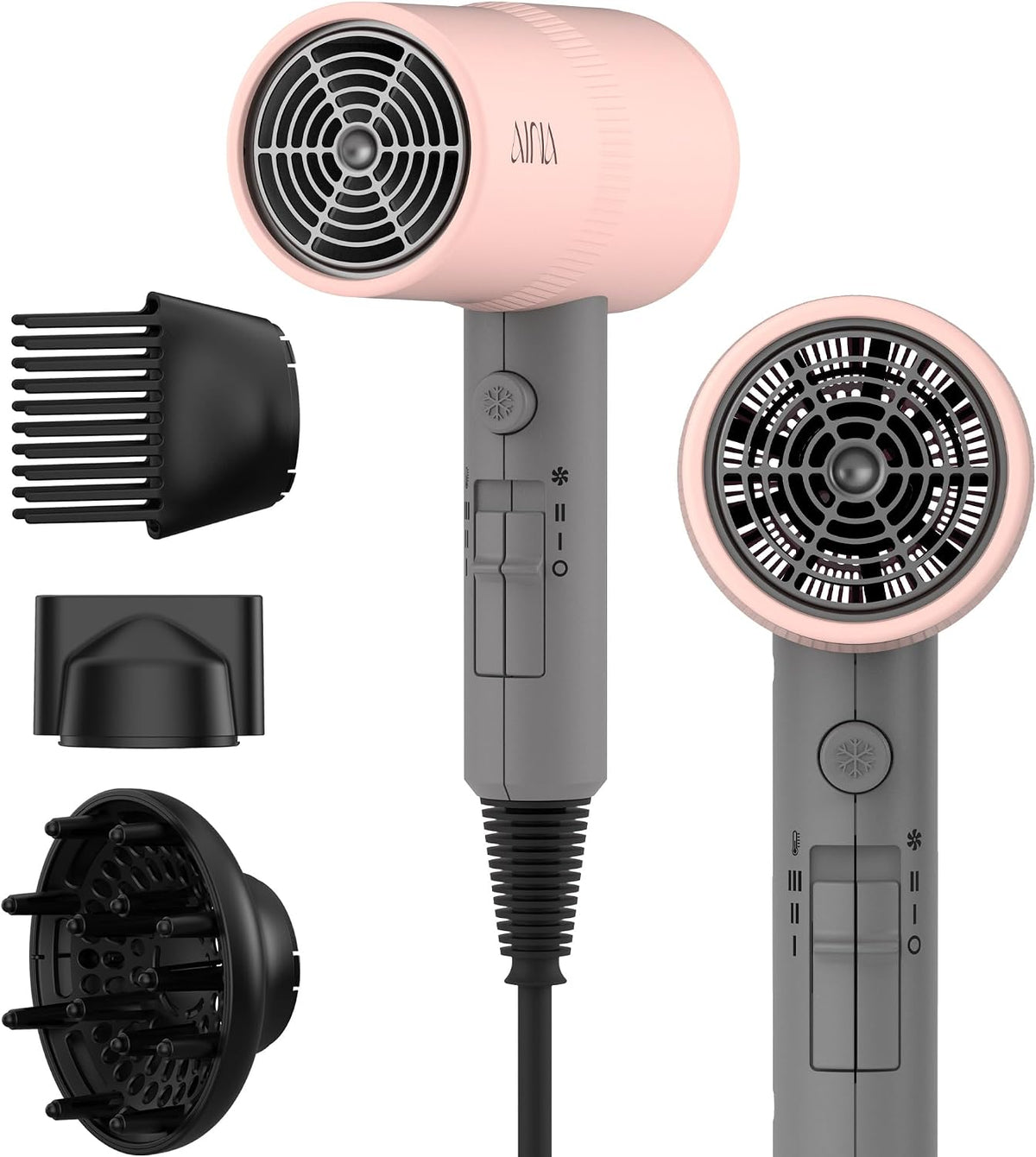 AINA Secador de pelo difusor, peine secador completo 110V (Misty Bl...