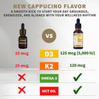 NUSAVA Gotas orgánicas de vitamina D3 K2 con aceite MCT, capuchino,...