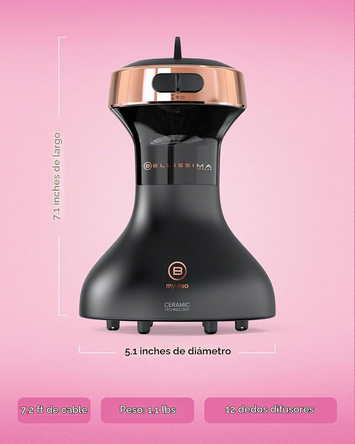 Bellissima Diffon Secador de pelo con difusor cerámico para cabello...