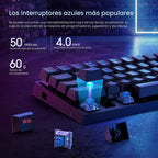 Teclado mecánico atado con cable del juego del 60% con los interrup...
