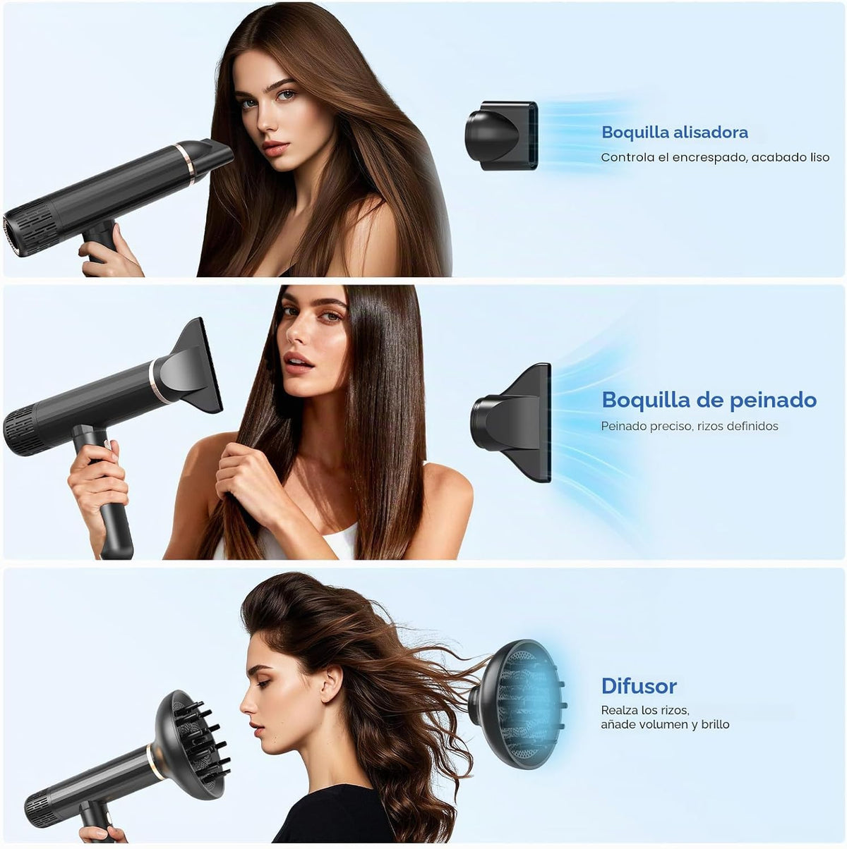 Secador de pelo con motor sin escobillas de alta velocidad de 12500...