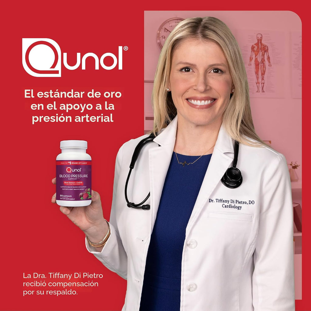 Qunol Soporte de presión arterial, remolacha 3 en 1 + CoQ10 + extra...