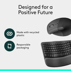 Logitech Wave Keys & Lift - Ratón vertical ergonómico inalámbrico c...