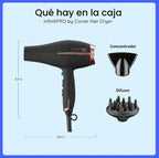 Conair InfinitiPRO Secador de pelo con difusor y concentrador, 1875...