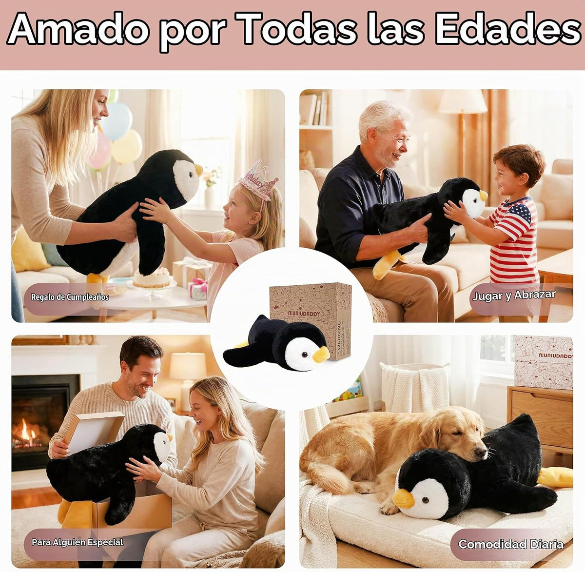 Niuniu Daddy - Animal de peluche con peso, 25 en 5 libras, peluche...