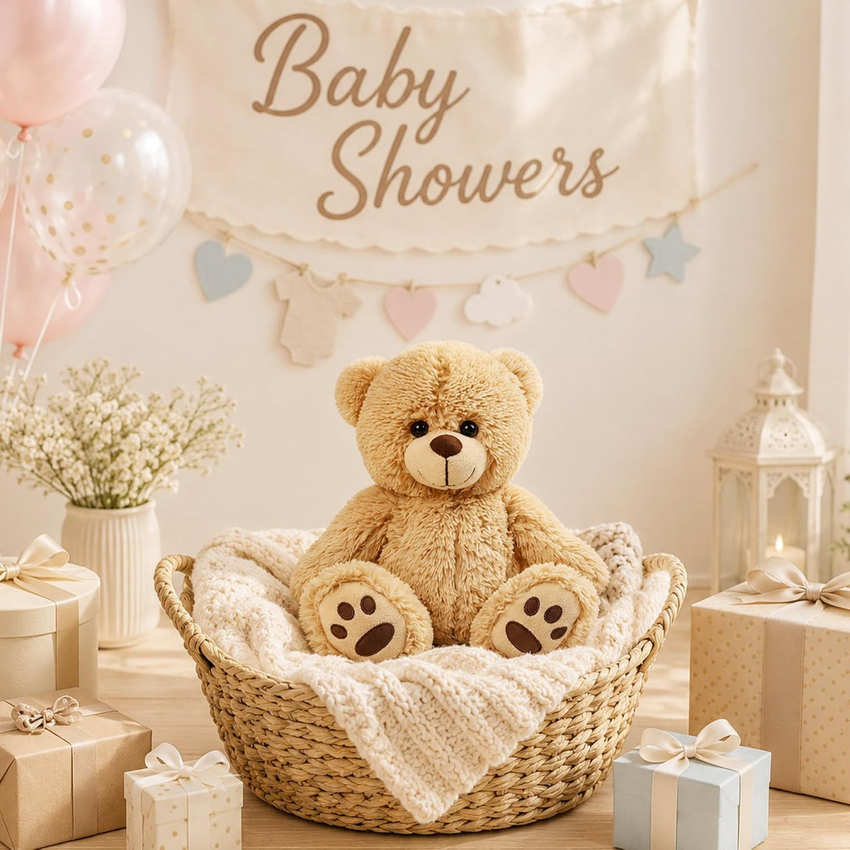 LotFancy Teddy Bear - Peluche de peluche suave de 15.0 in, color ma...