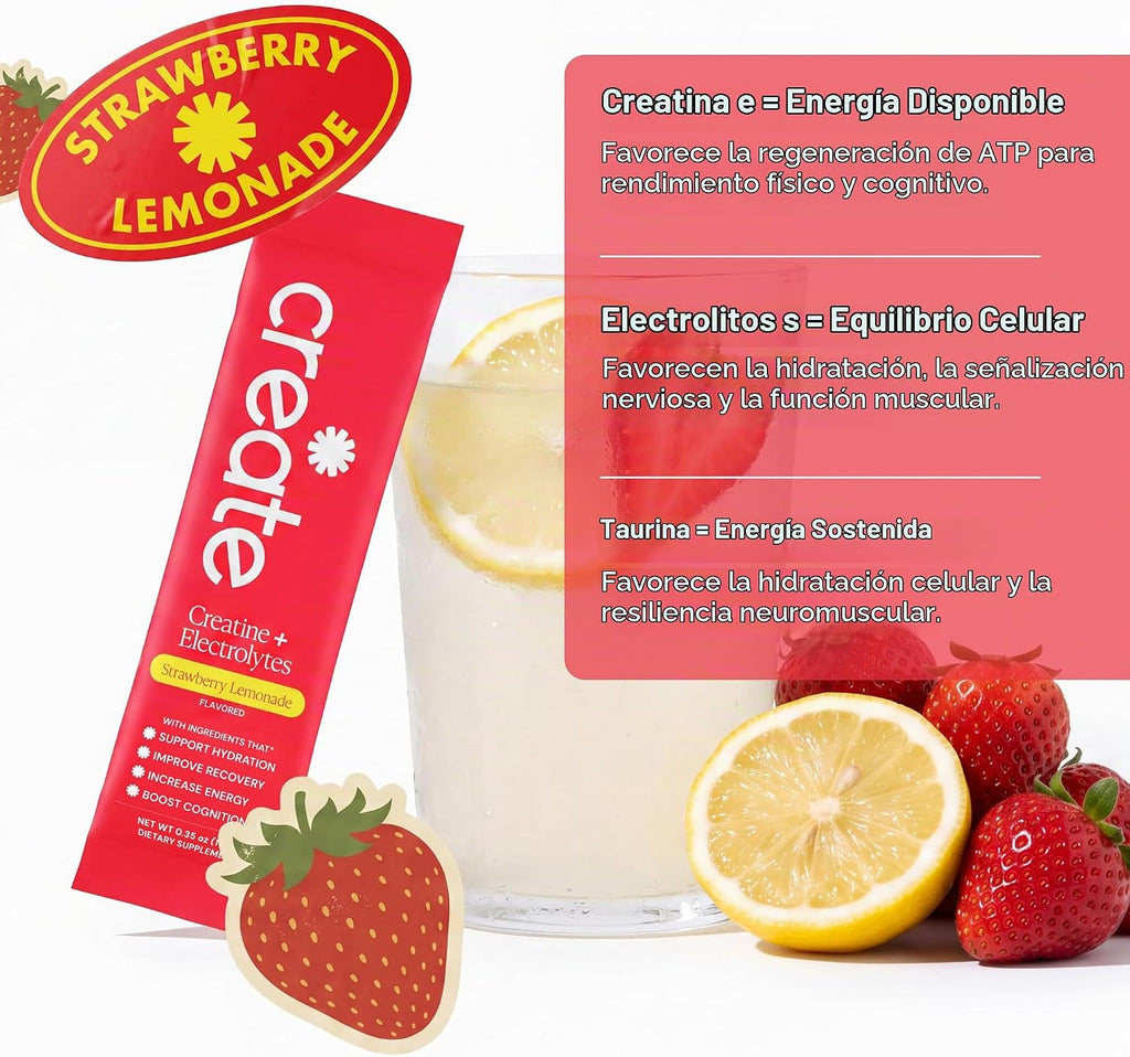 Create Creatina + electrolitos - Energía y fuerza - Limonada de fre...