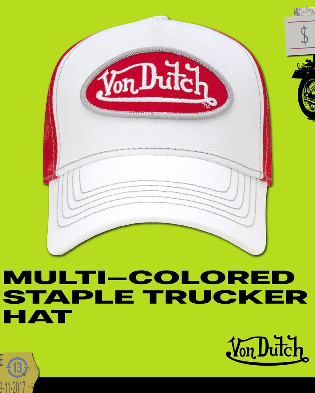 Von Dutch - Gorra de camionero unisex - Visera curva con malla en l...