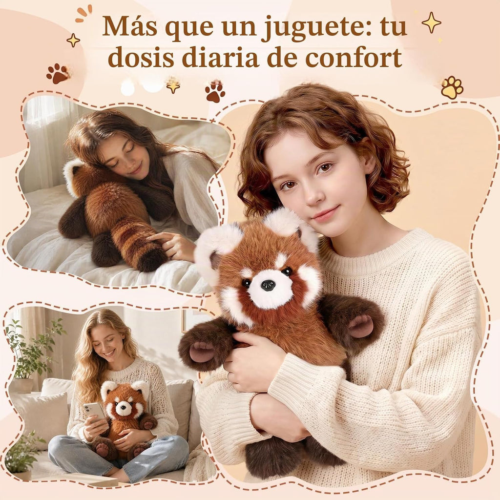 Peluche de panda rojo, juguete interactivo de peluche con piernas m...