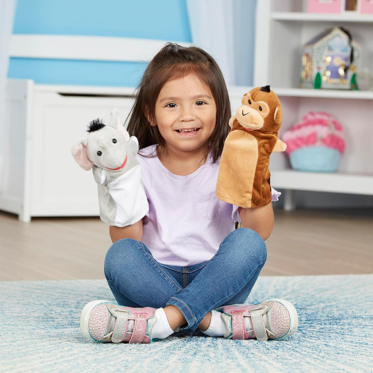 Melissa &amp; Doug Safari Buddies - Juego de marionetas de mano de...