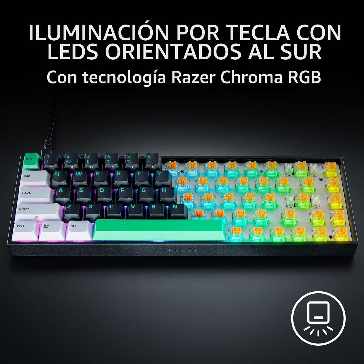 Razer Reclusa X Mini Teclado mecánico para juegos 65% intercambiabl...