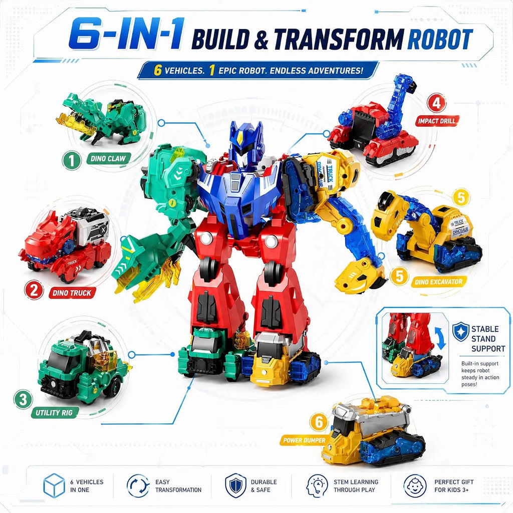 Dimoarch Juguetes de robot transformador de dinosaurios magnéticos...