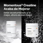 Monohidrato de creatina en polvo Momentous, 5 g por porción, sin sa...