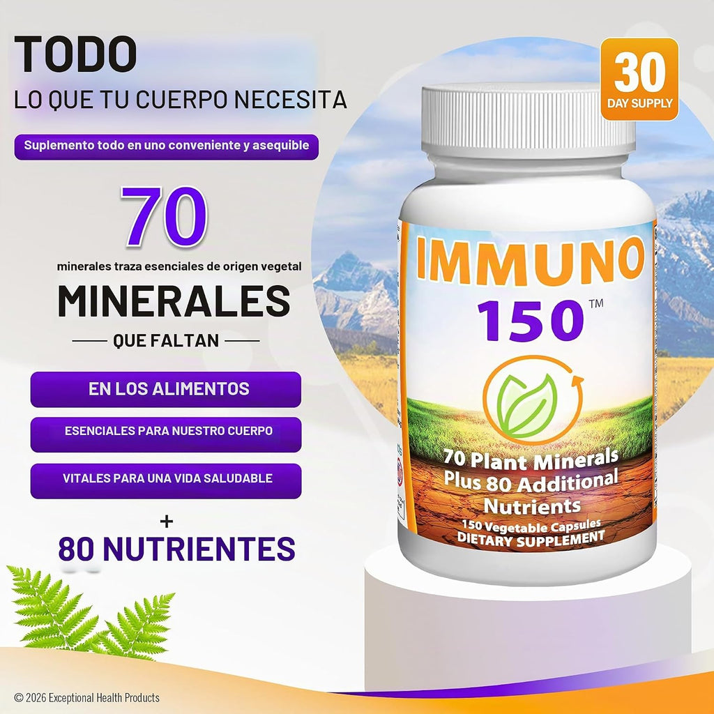 Immuno 150, suplemento de apoyo inmunológico, 150 cápsulas vegetale...