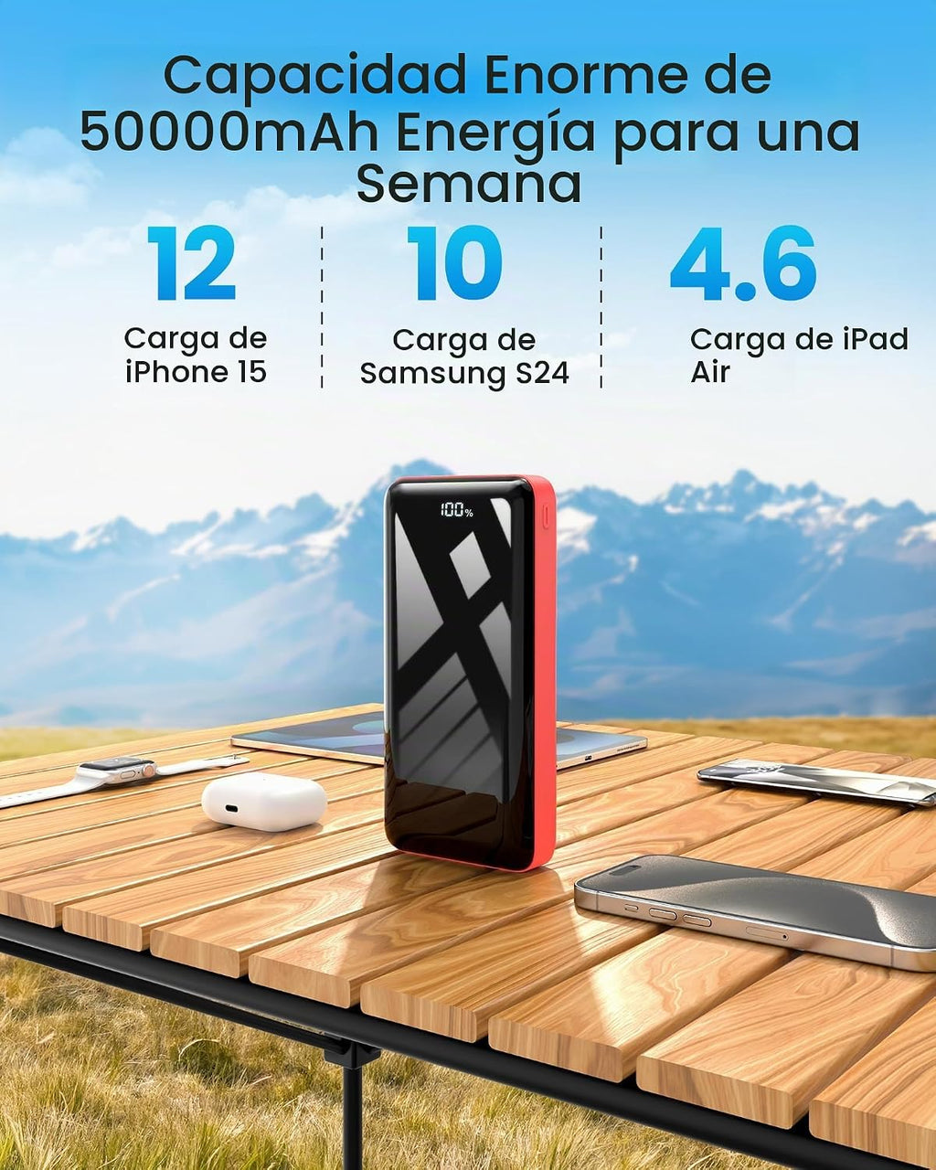 Batería de carga rápida portátil del banco 50000mAh 22.5W del poder...