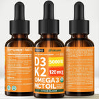 NUSAVA Gotas orgánicas de vitamina D3 K2 con aceite MCT, cítricos,...