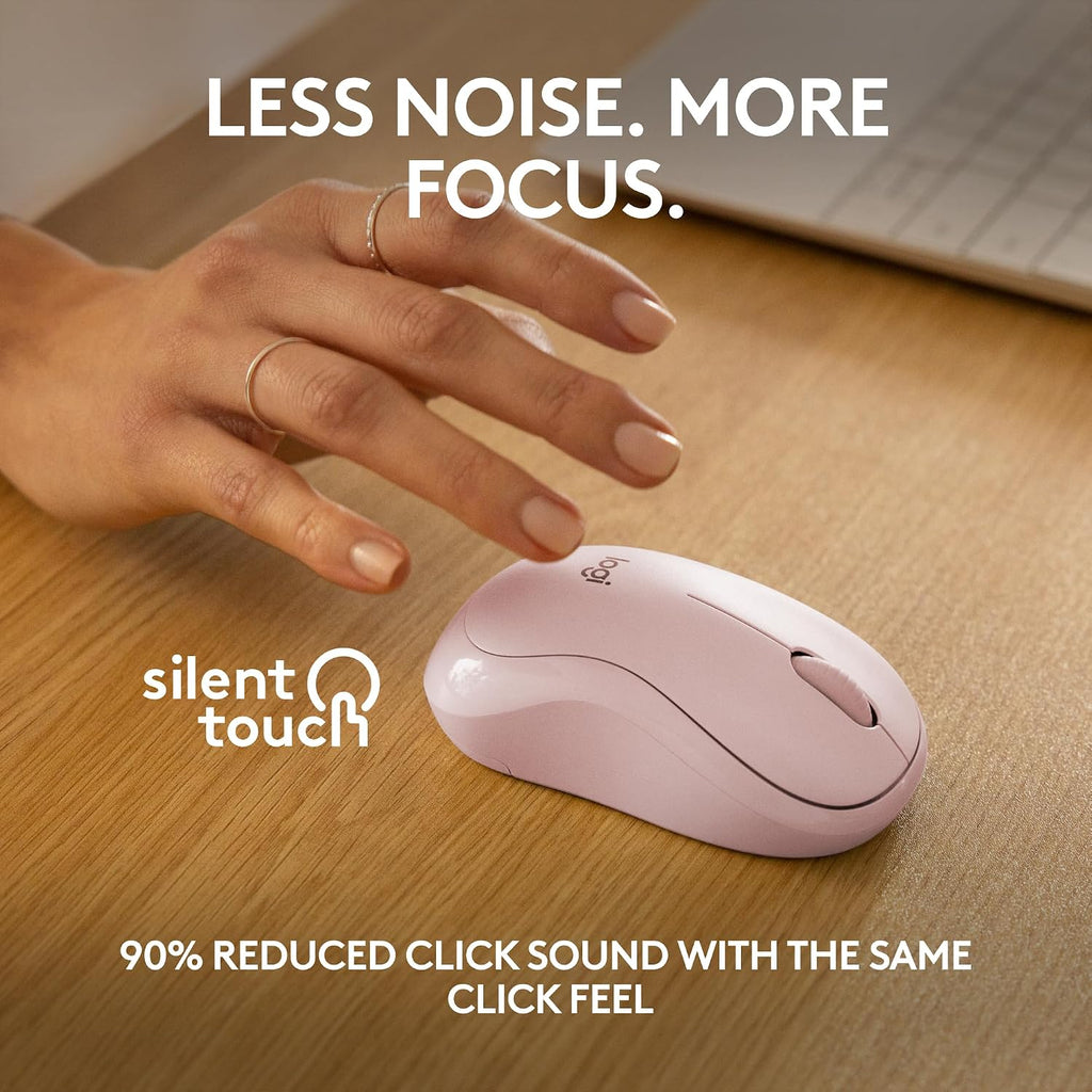 Logitech M240 Ratón Inalámbrico Bluetooth Silencioso Compacto - Ros...
