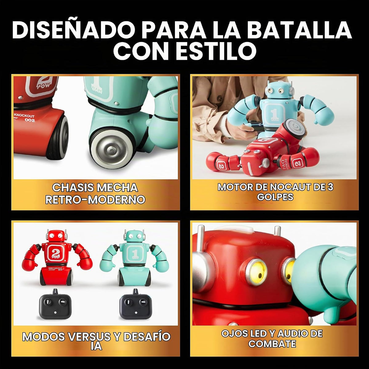 FAO Schwarz RC Robot Knockout Control Remoto Boxeo Set, 2 Robots de...