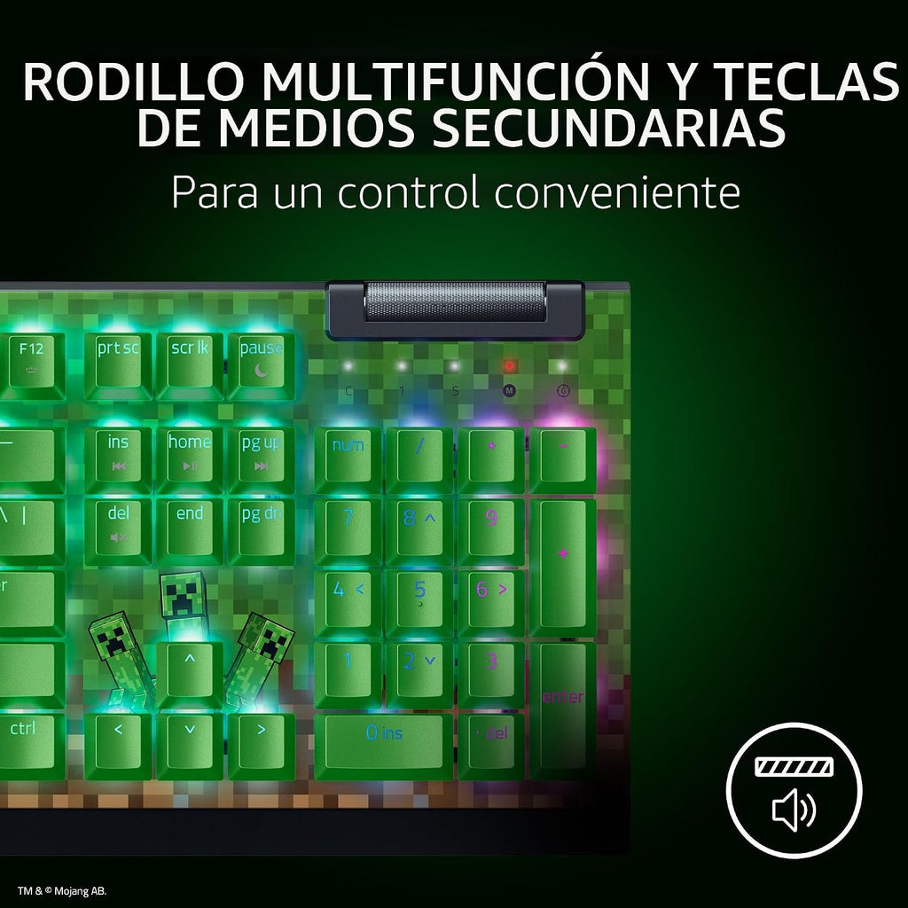 Razer Teclado mecánico BlackWidow V4 X para juegos, edición Minecra...