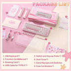 YUNZII Teclado mecánico inalámbrico C98 Cute Cake (rosa, interrupto...