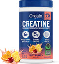 Orgain Polvo micronizado de monohidrato de creatina, ponche de frut...
