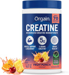 Orgain Polvo micronizado de monohidrato de creatina, ponche de frut...