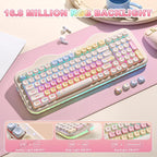 YUNZII C98 Cute Cake Teclado mecánico inalámbrico (beige, interrupt...