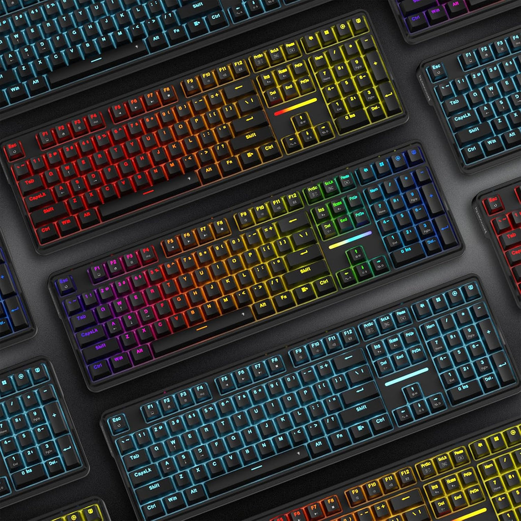 Redragon K745 Teclado para juegos RGB con junta de 108 teclas con c...