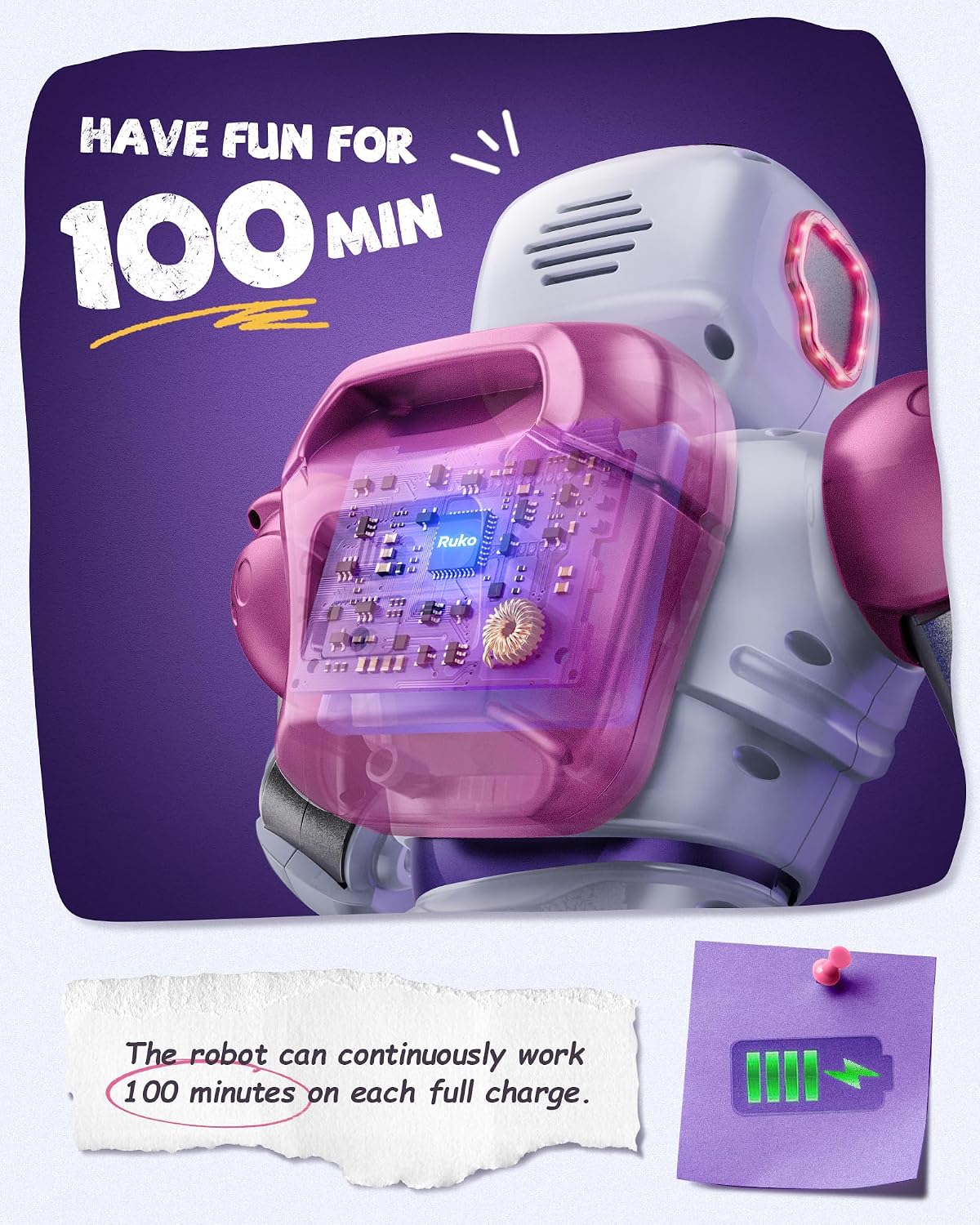 Ruko 1088 - Robot inteligente de juguete para niños, gran robot RC...