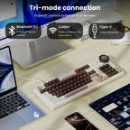 RK ROYAL KLUDGE Teclado mecánico inalámbrico N99 con pantalla y per...